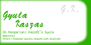 gyula kaszas business card